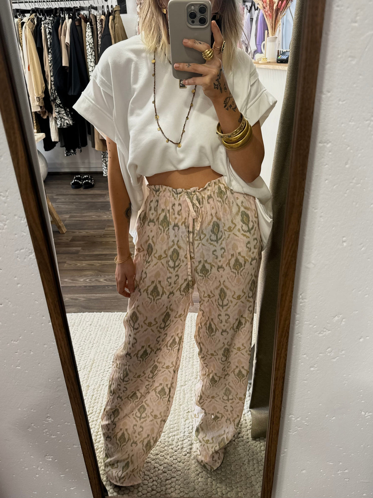Pantalon fluide - vert d'eau