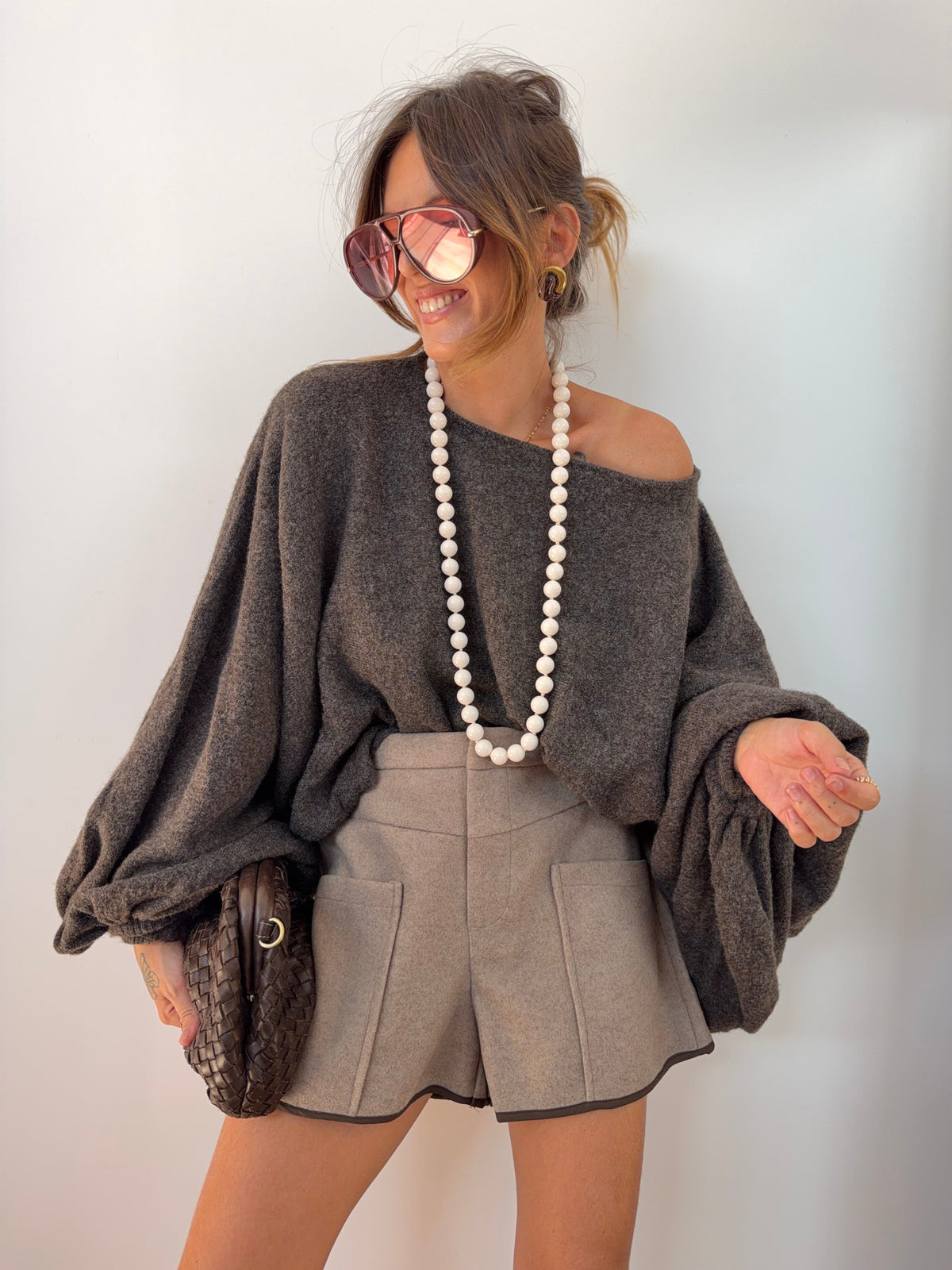 Short en flanelle - beige